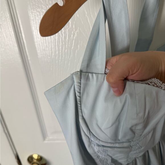 House of CB Harriet Bluebell Cotton Halter Mini Dress S - Picture 5 of 13